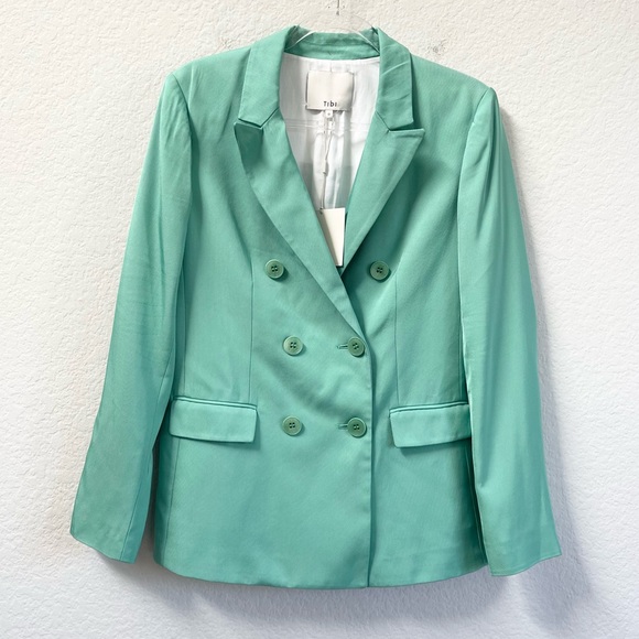 Tibi Steward Oversized Blazer Size Egg Blue 0 - Picture 3 of 8